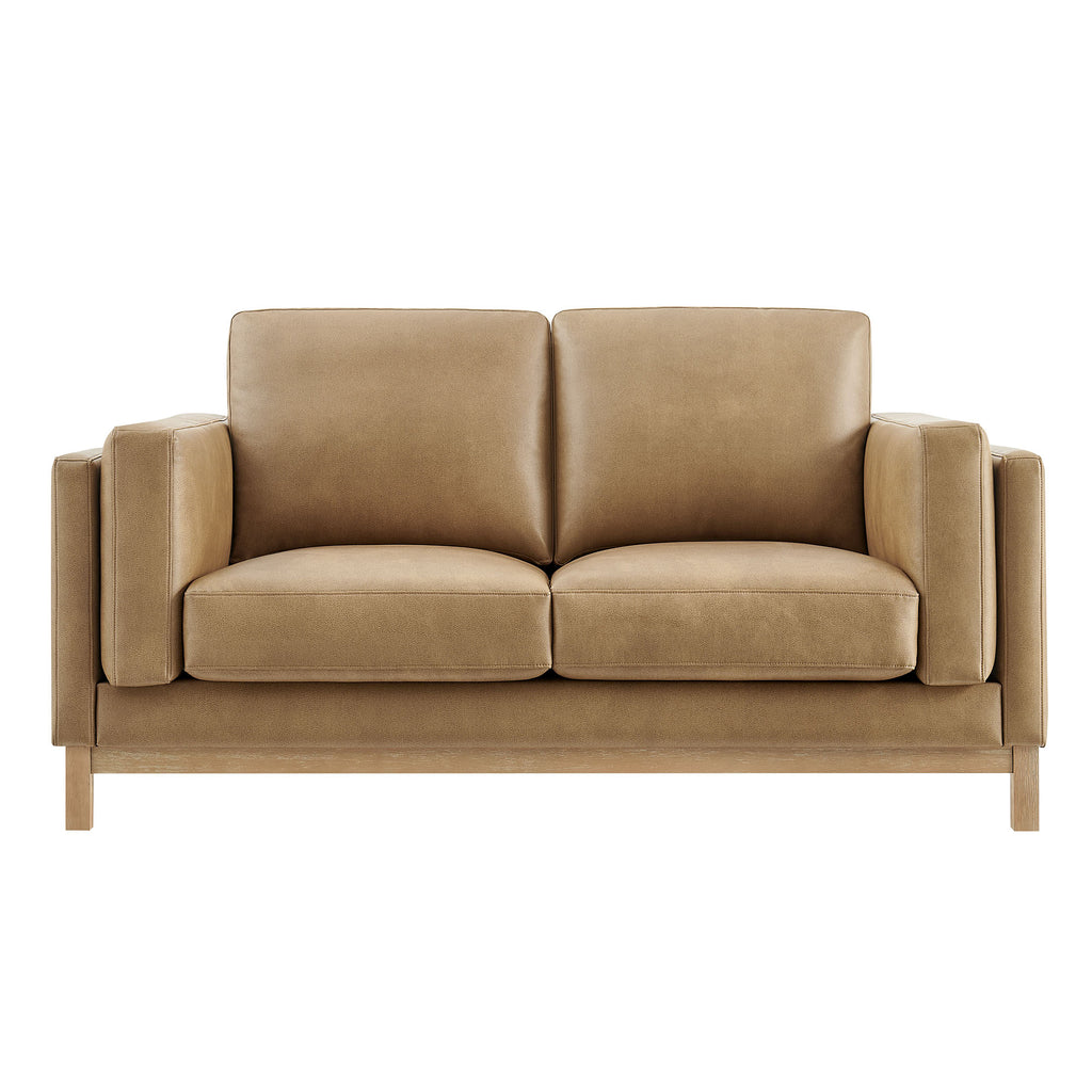 Roscoe 63 inch Vegan Leather Loveseat - Toast
