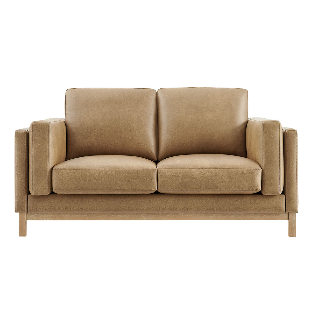 Roscoe 63 inch Vegan Leather Loveseat - Toast