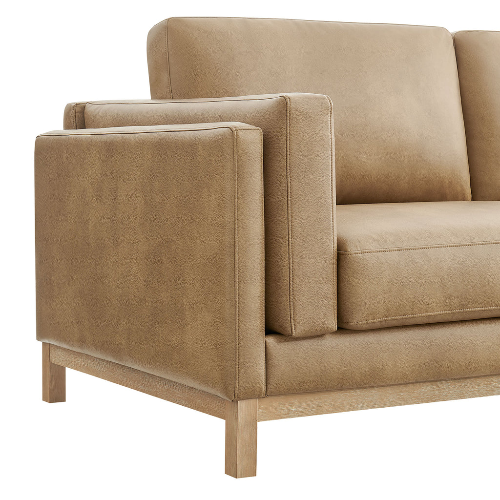 Roscoe 63 inch Vegan Leather Loveseat - Toast