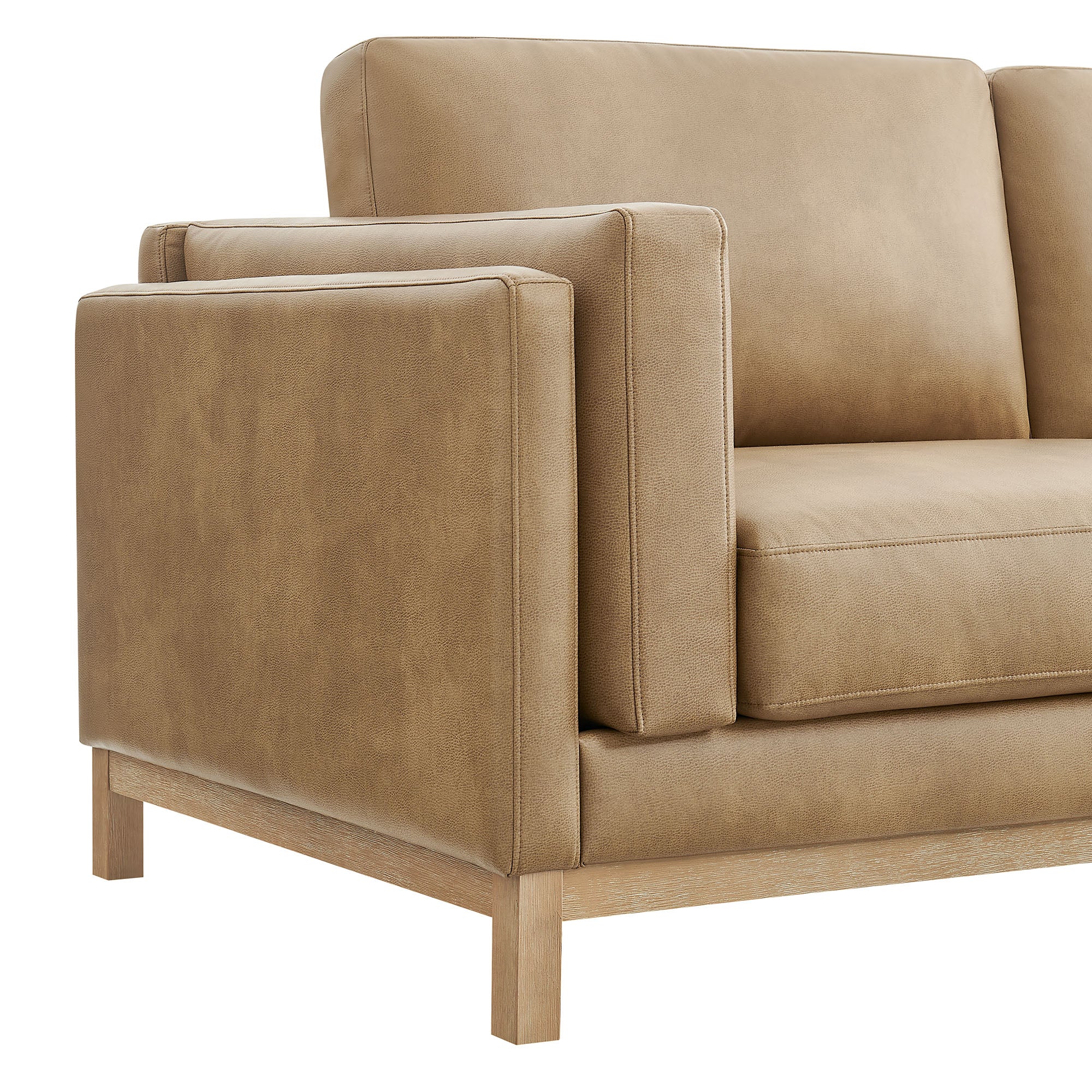 Roscoe 63 inch Vegan Leather Loveseat - Toast