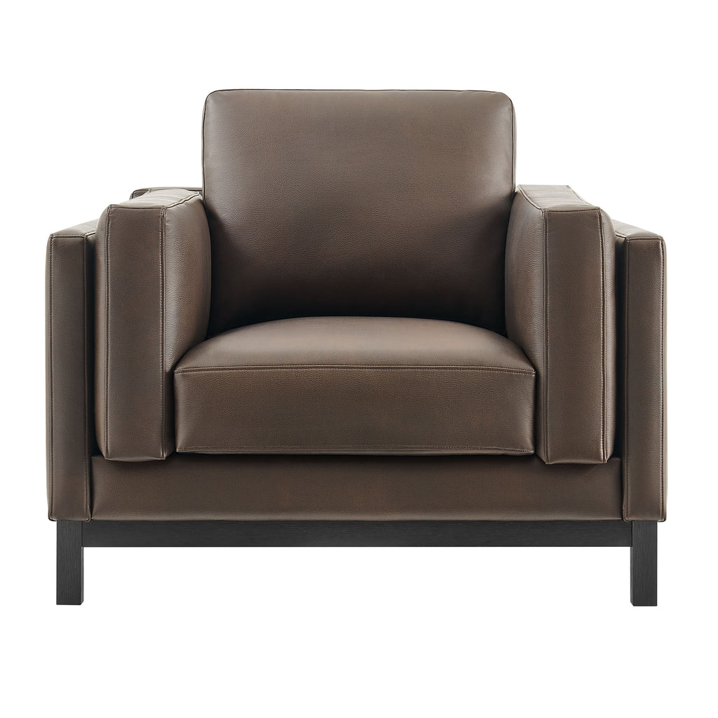 Roscoe Vegan Leather Armchair - Espresso
