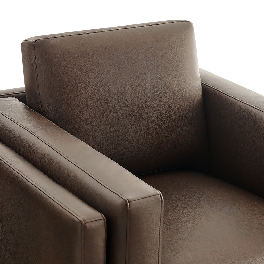 Roscoe Vegan Leather Armchair - Espresso