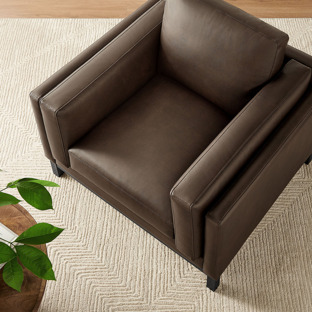 Roscoe Vegan Leather Armchair - Espresso