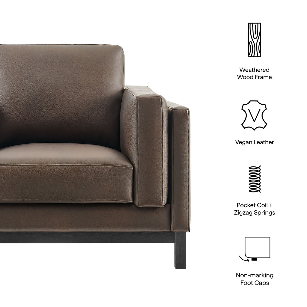 Roscoe Vegan Leather Armchair - Espresso
