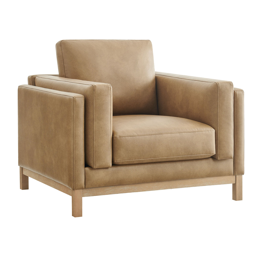Roscoe Vegan Leather Armchair - Toast