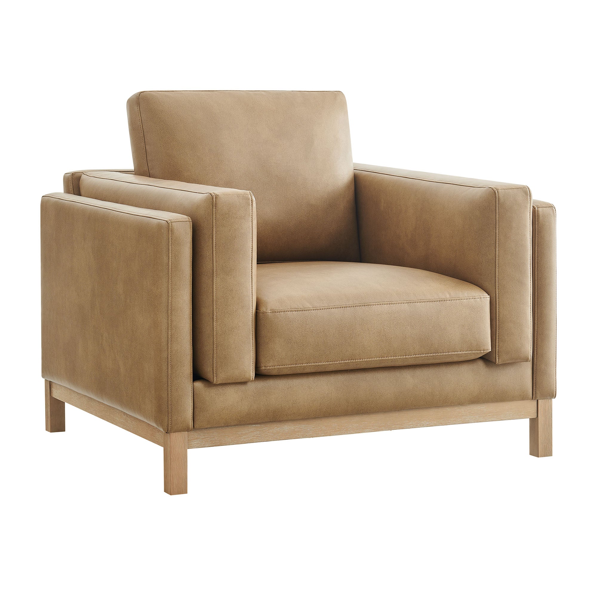 Roscoe Vegan Leather Armchair - Toast