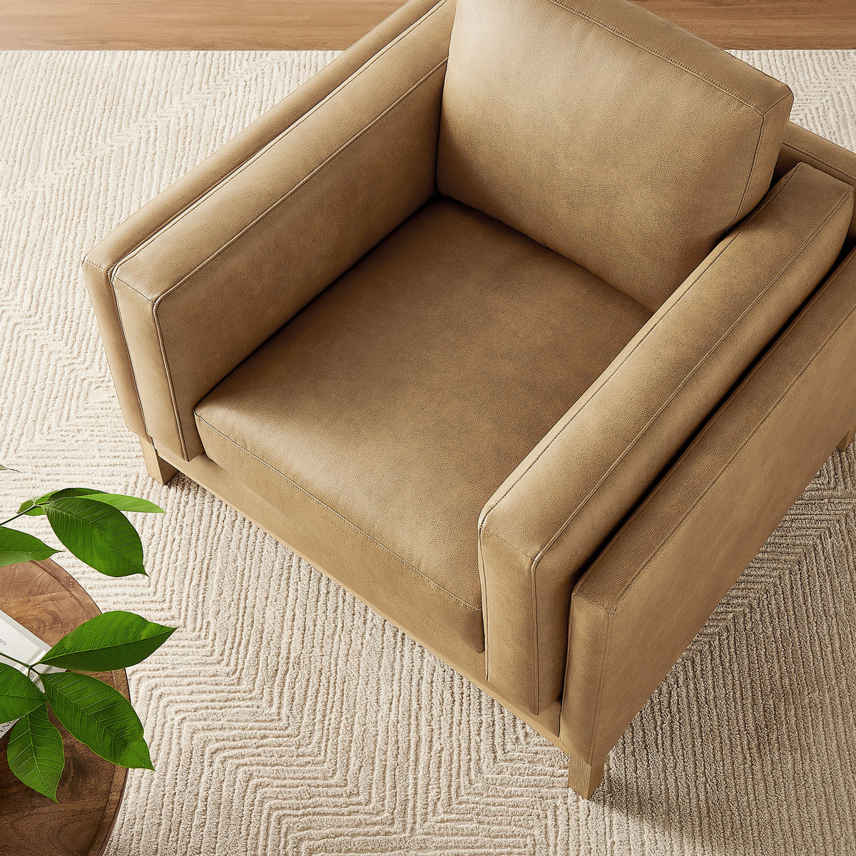 Roscoe Vegan Leather Armchair - Toast