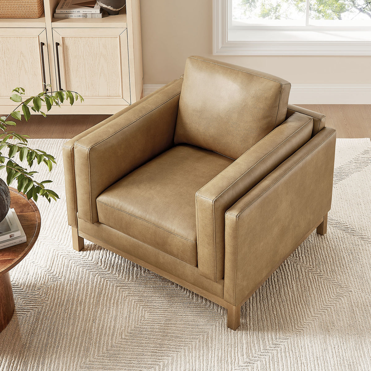 Roscoe Vegan Leather Armchair - Toast