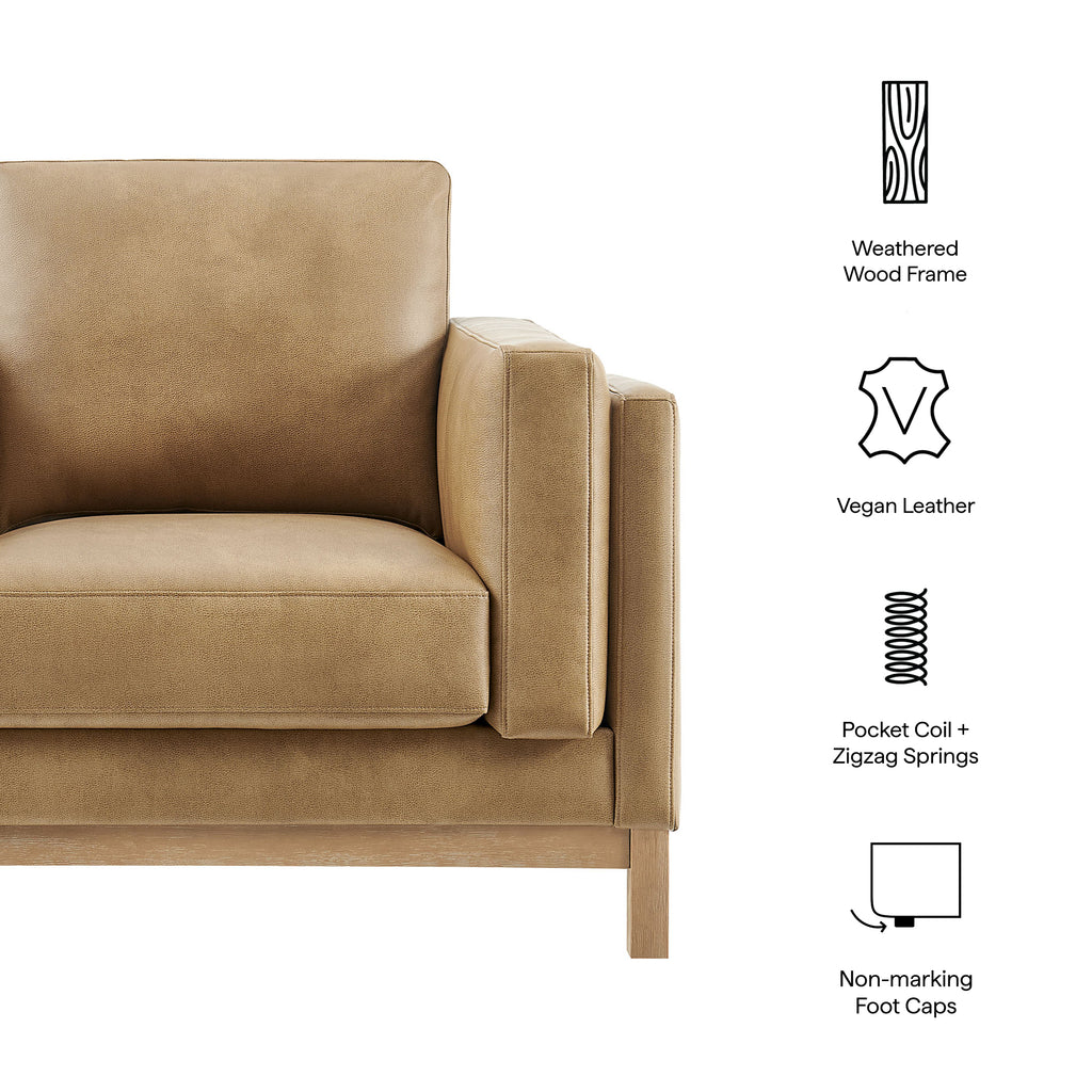 Roscoe Vegan Leather Armchair - Toast