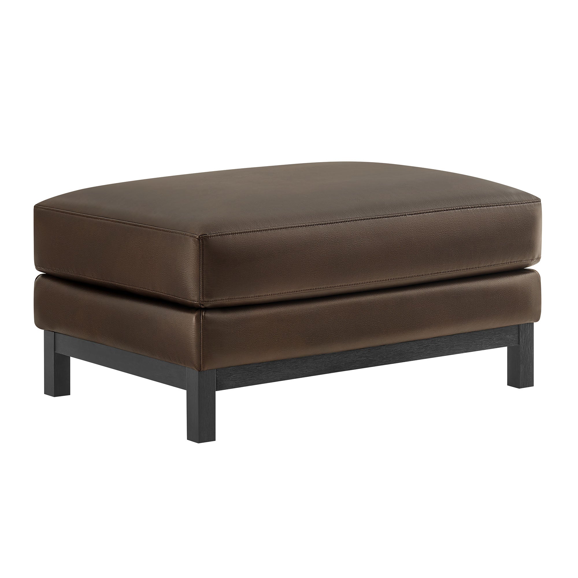 Roscoe Vegan Leather Ottoman - Espresso