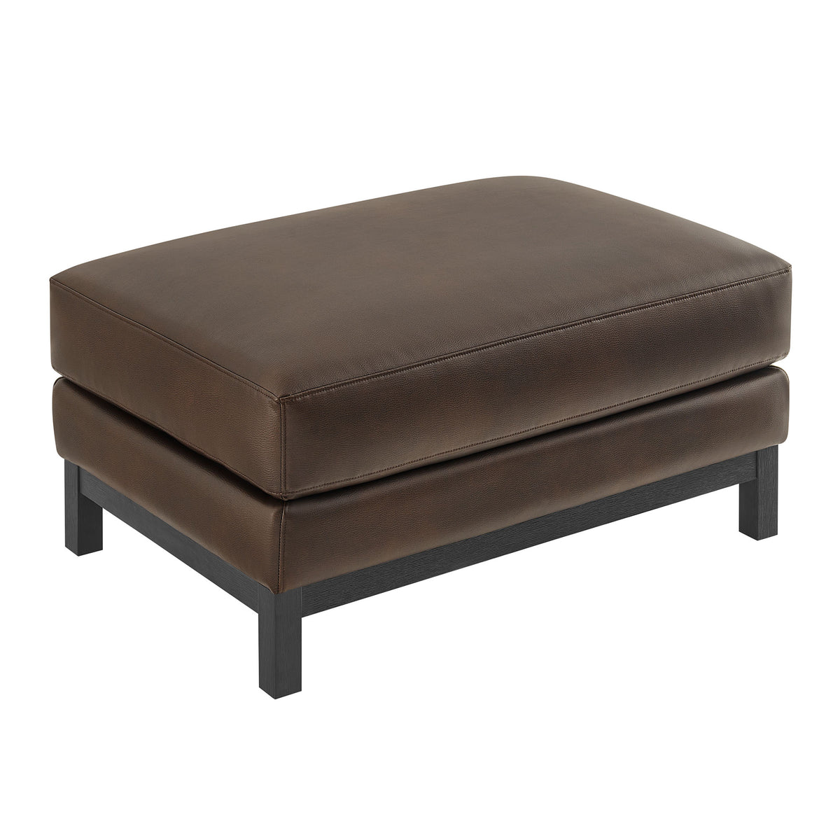 Roscoe Vegan Leather Ottoman - Espresso