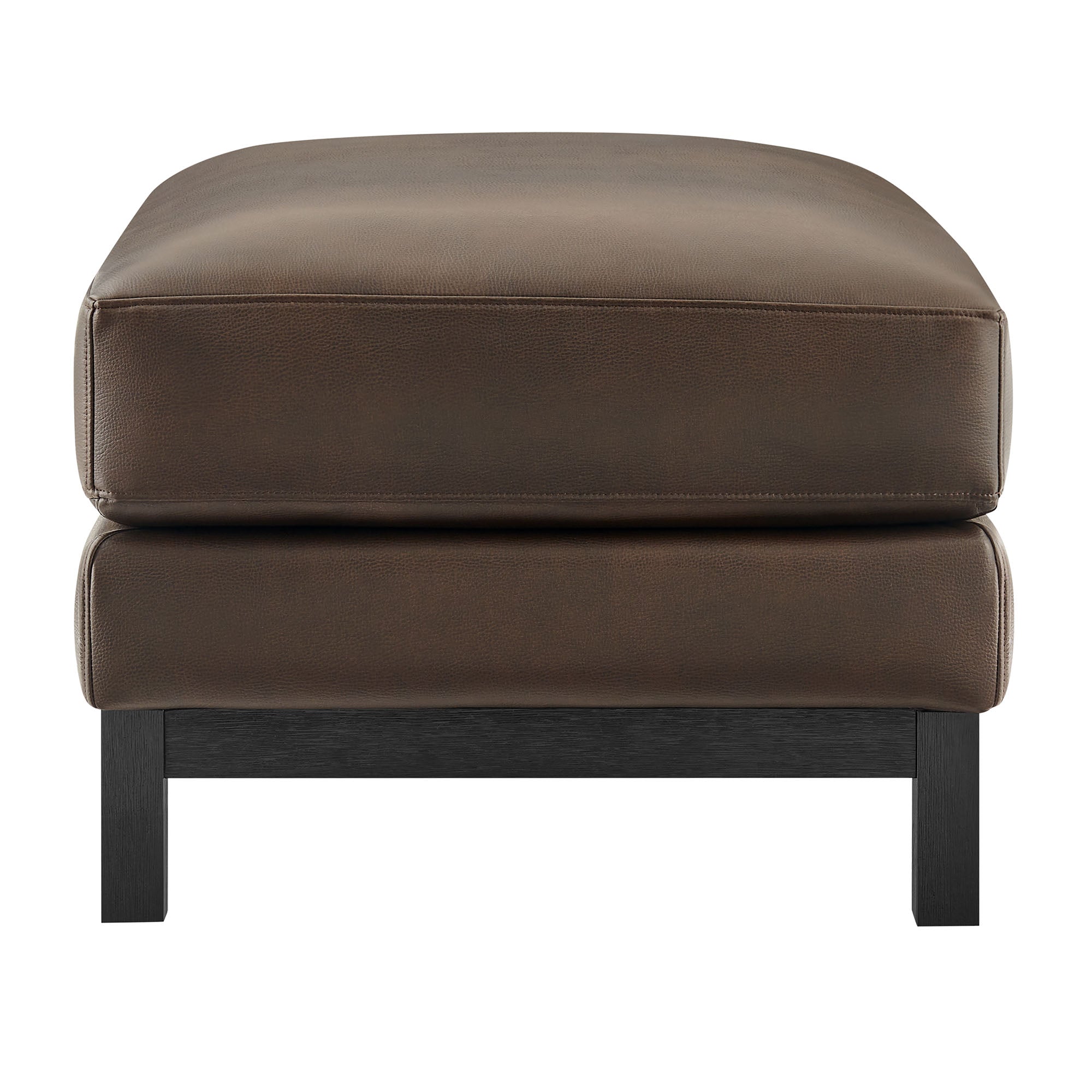 Roscoe Vegan Leather Ottoman - Espresso