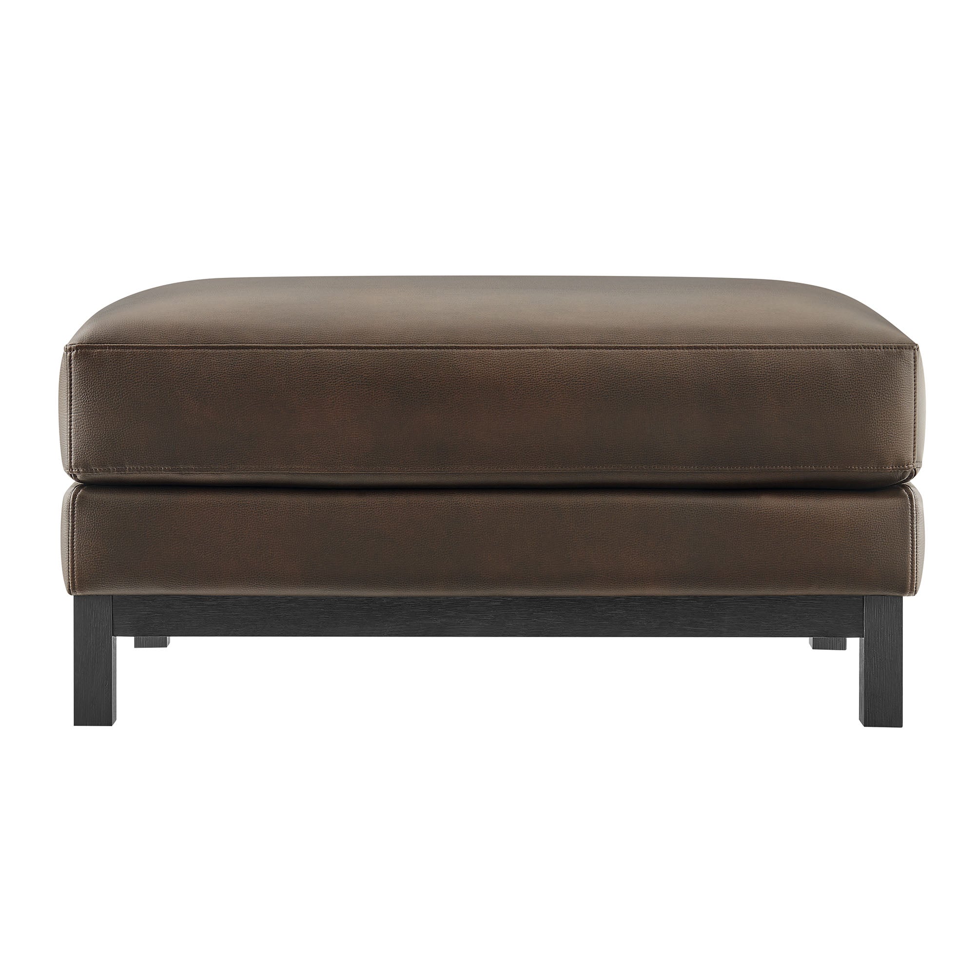 Roscoe Vegan Leather Ottoman - Espresso