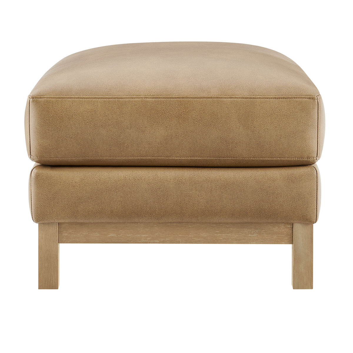 Roscoe Vegan Leather Ottoman - Toast