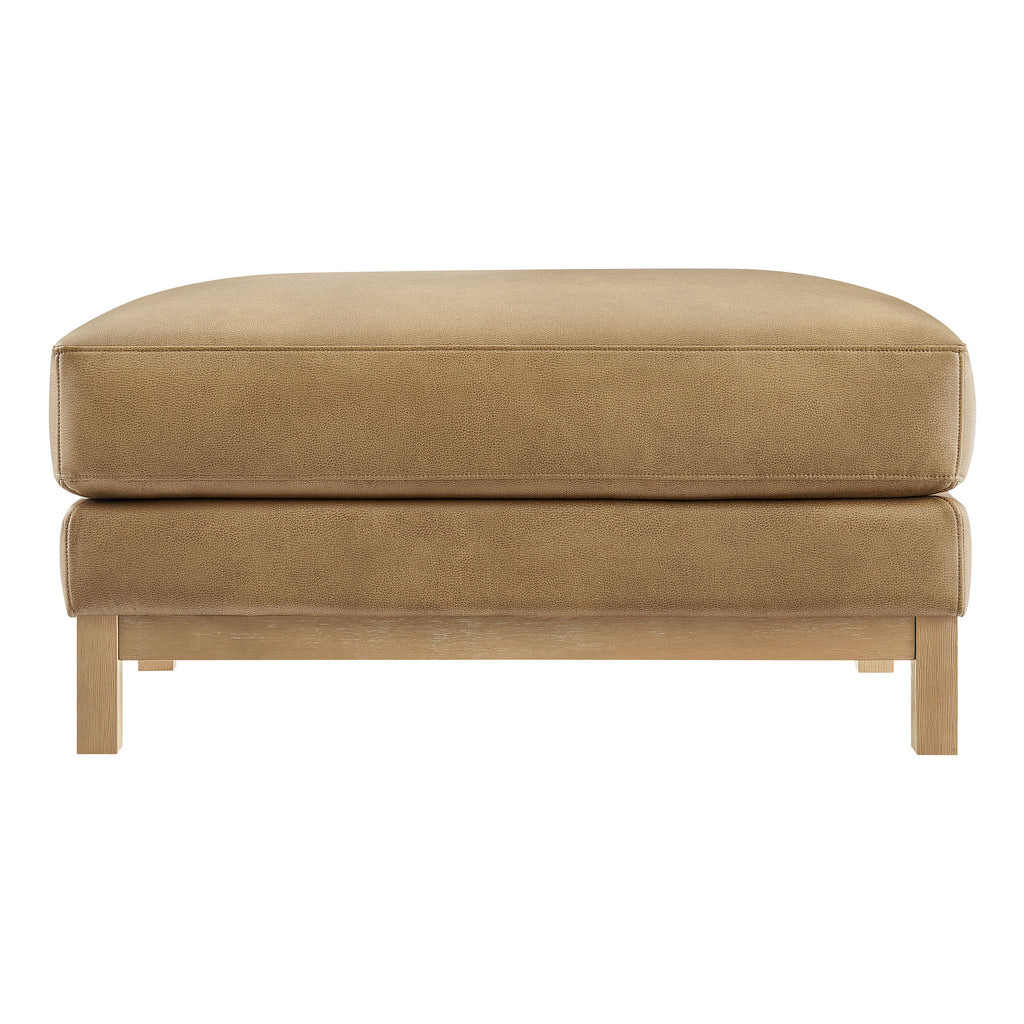 Roscoe Vegan Leather Ottoman - Toast