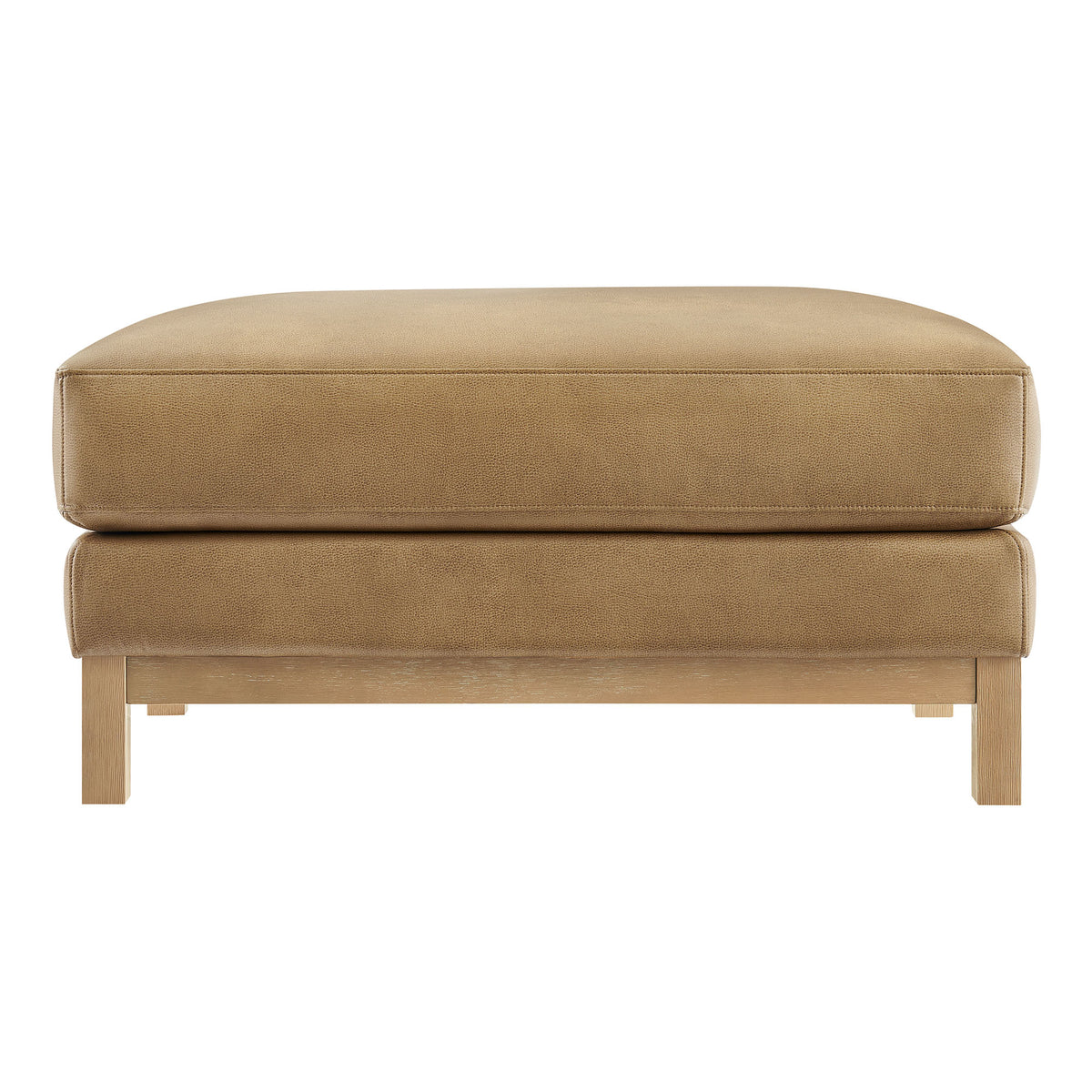 Roscoe Vegan Leather Ottoman - Toast