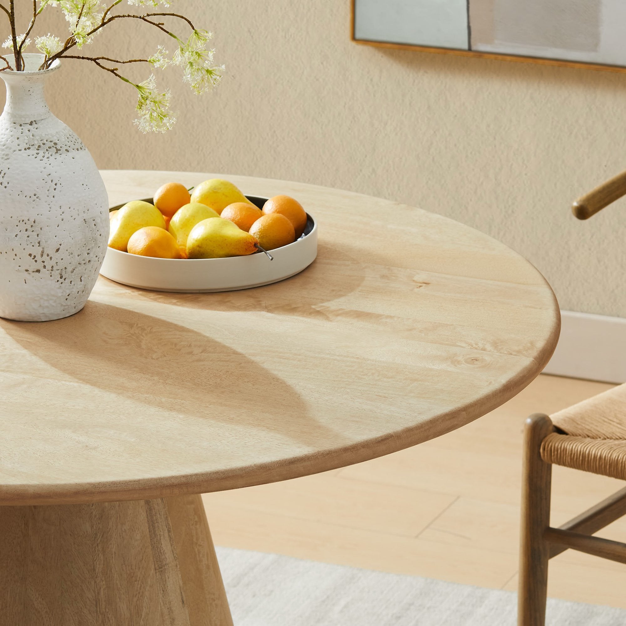 Sabelle 47" Round Wood Dining Table - Natural
