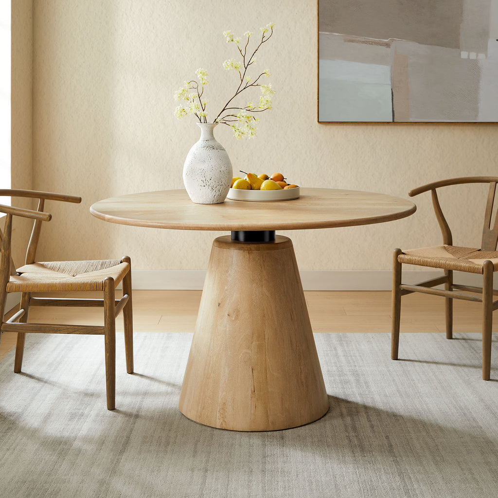 Sabelle 47" Round Wood Dining Table - Natural
