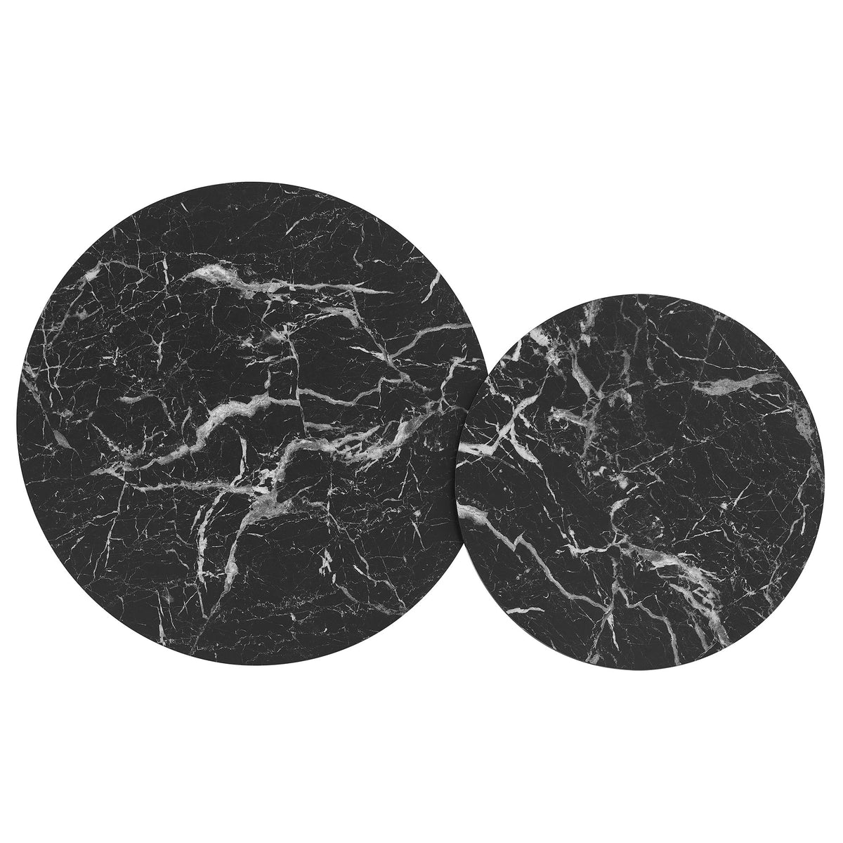 Fortitude Round Faux Marble Top Nesting Coffee Table - Walnut Black