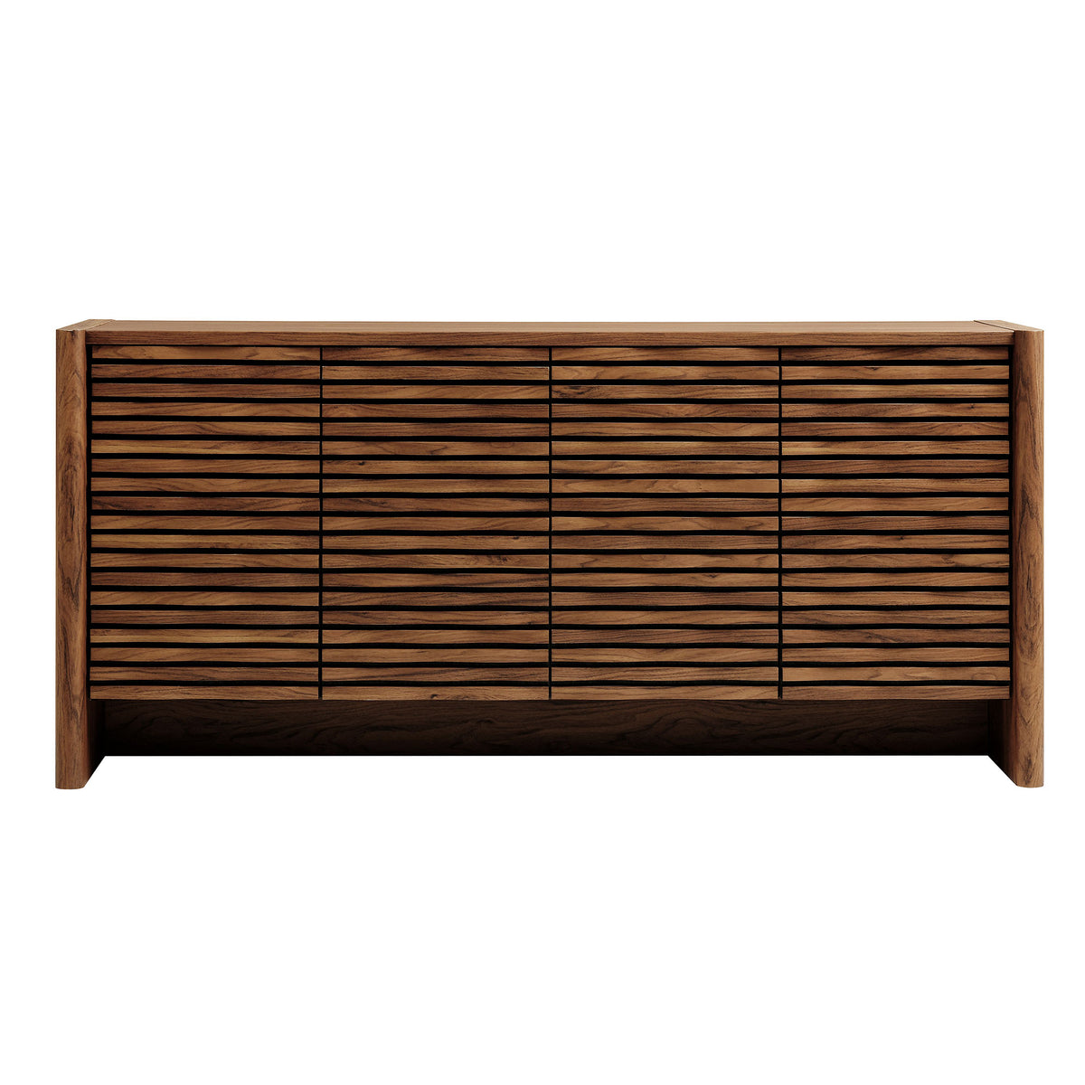 Emric Wave 66" 4-Door Sideboard - Walnut