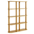 Arcus 4-Tier Oval Wood Bookshelf - Oak