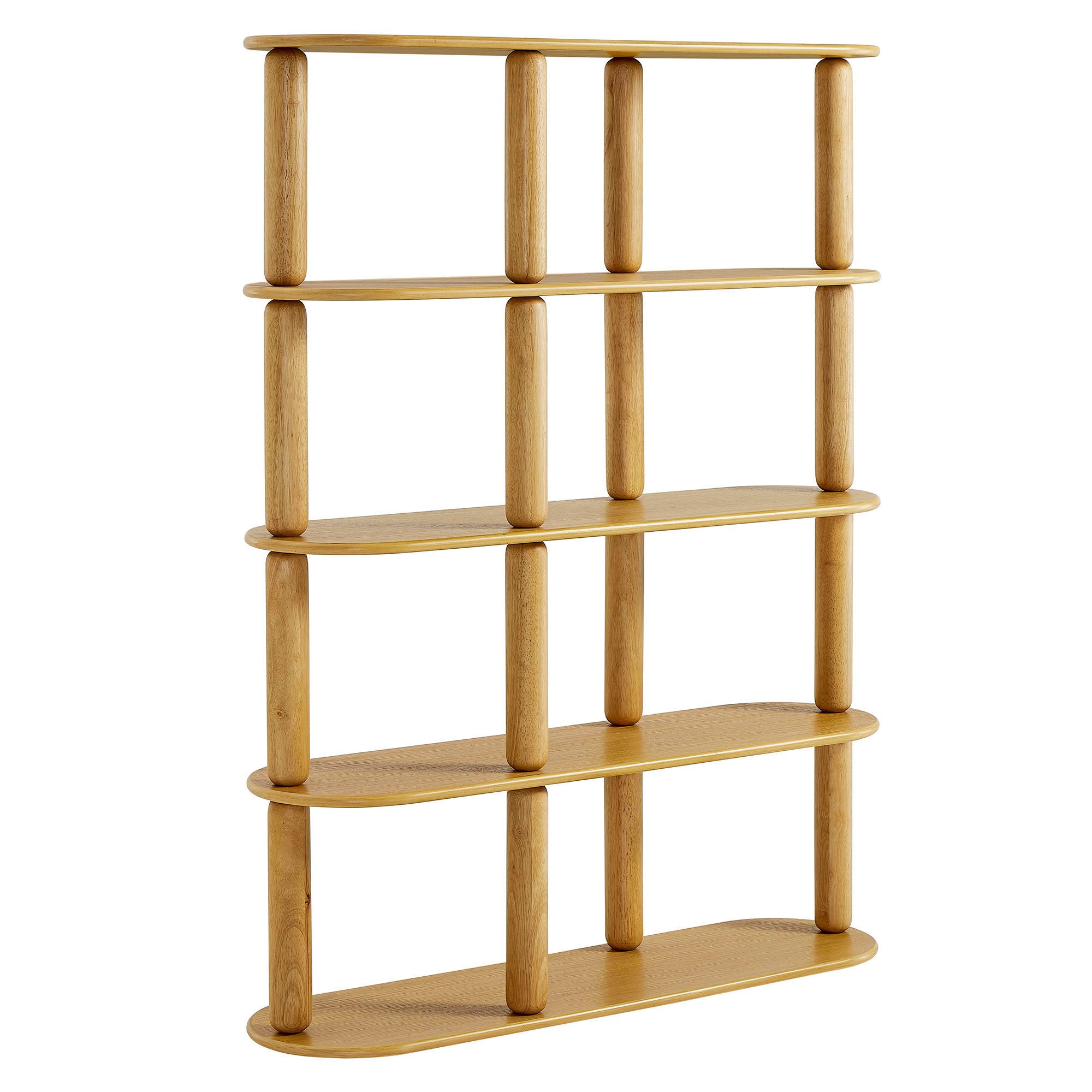 Arcus 4-Tier Oval Wood Bookshelf - Oak