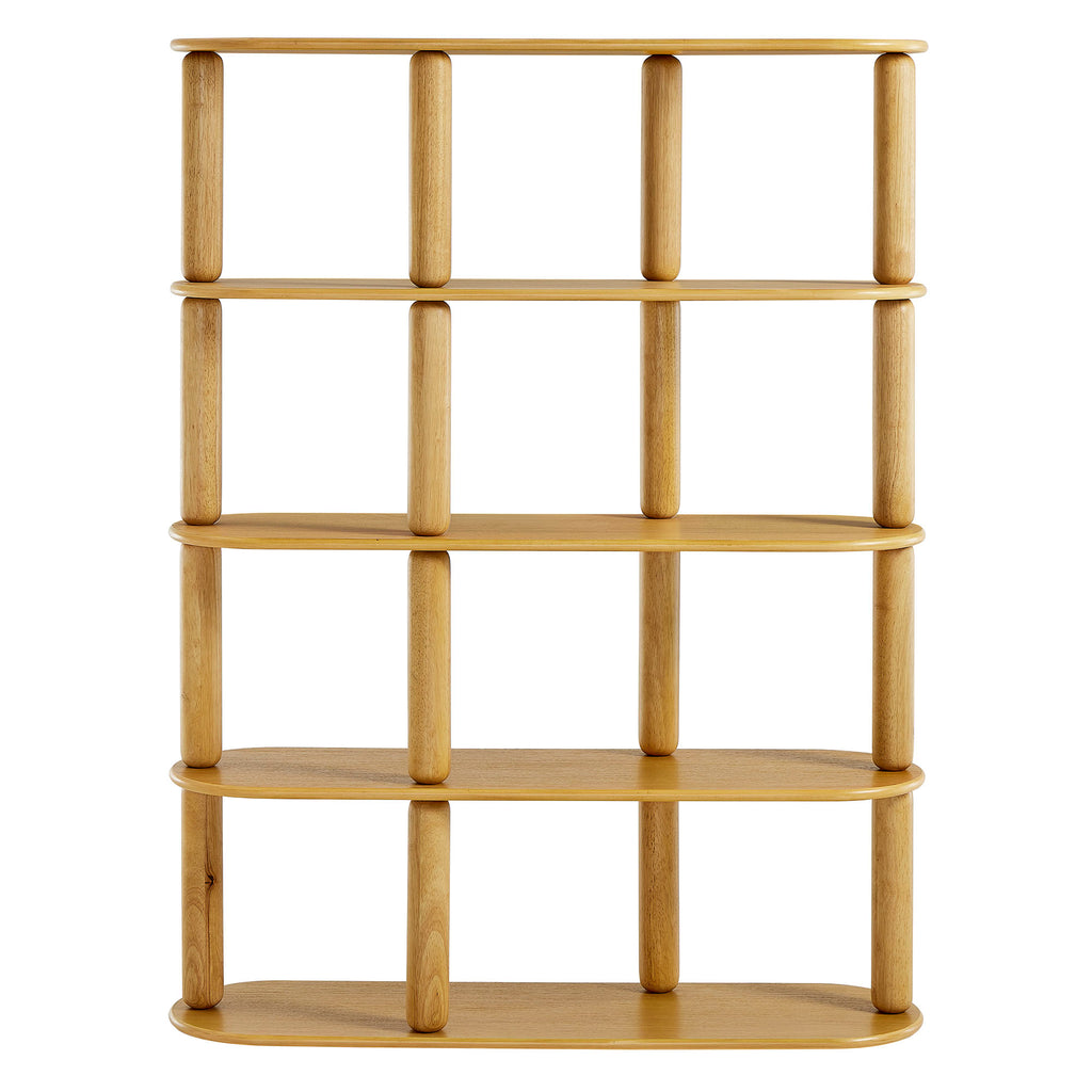 Arcus 4-Tier Oval Wood Bookshelf - Oak