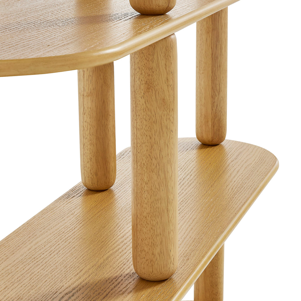 Arcus 4-Tier Oval Wood Bookshelf - Oak