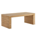 Canto Rectangular Stacked Design Coffee Table - Weathered Oak