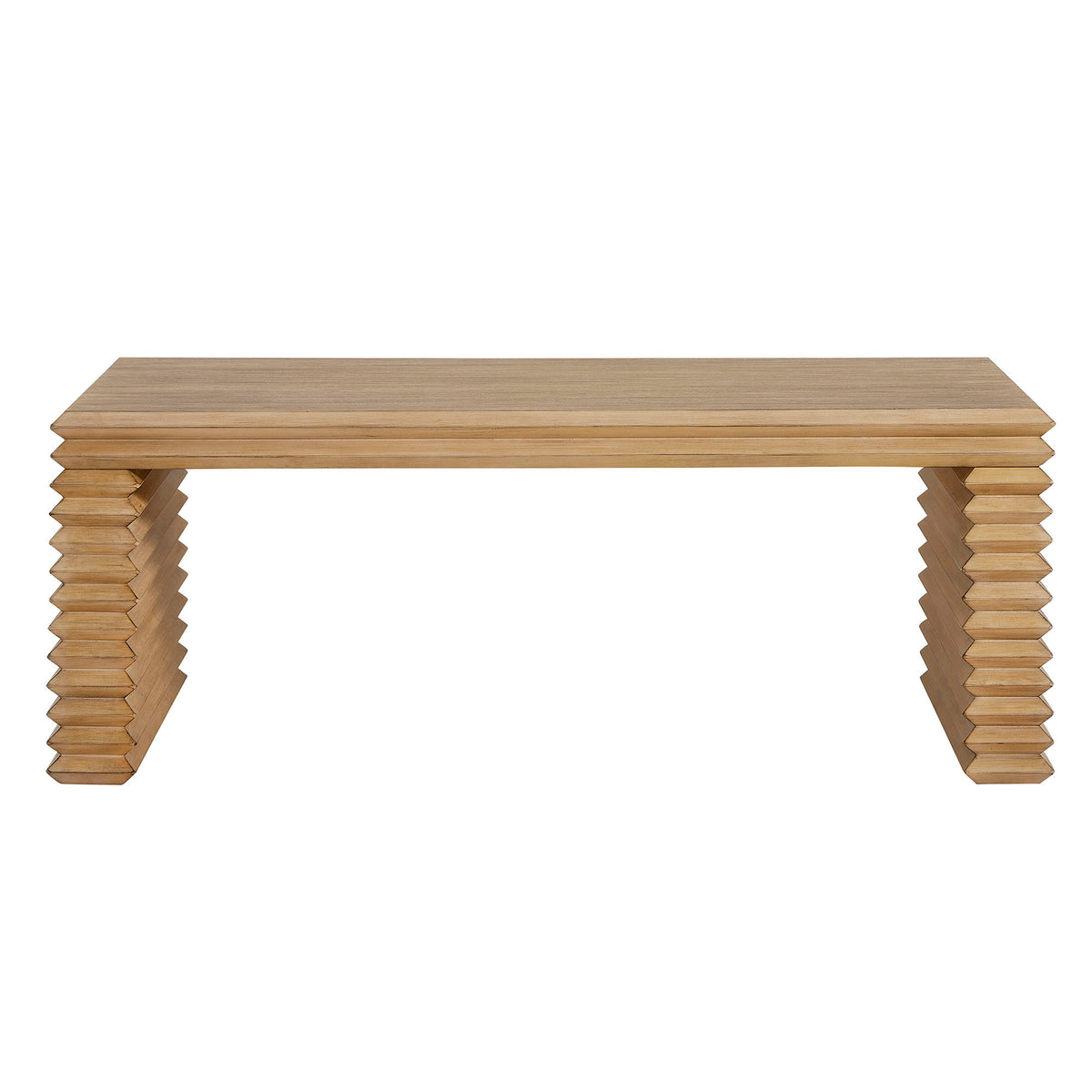 Canto Rectangular Stacked Design Coffee Table - Weathered Oak