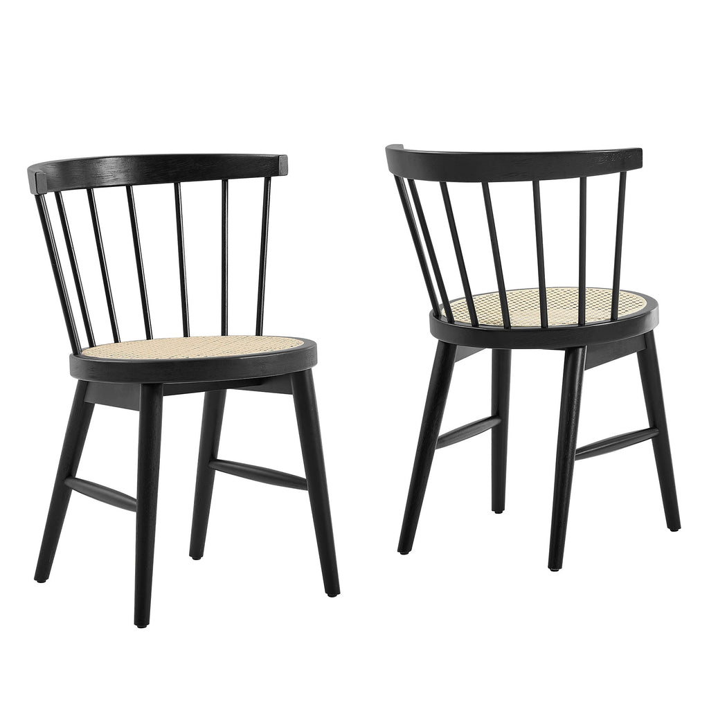 Lykke Curved Spindle Back Dining Chairs Set of 2 - Black