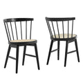 Lykke Curved Spindle Back Dining Chairs Set of 2 - Black