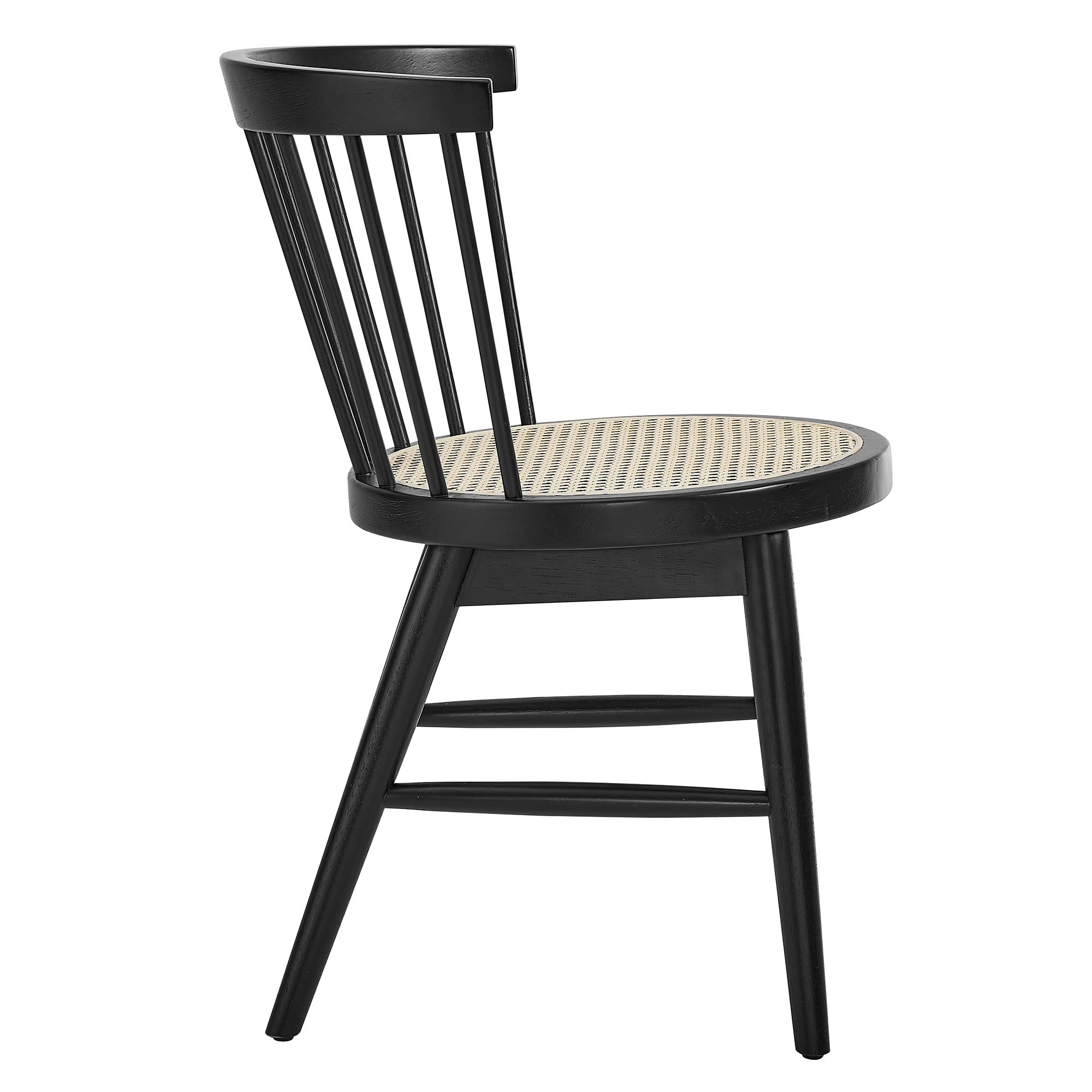Lykke Curved Spindle Back Dining Chairs Set of 2 - Black