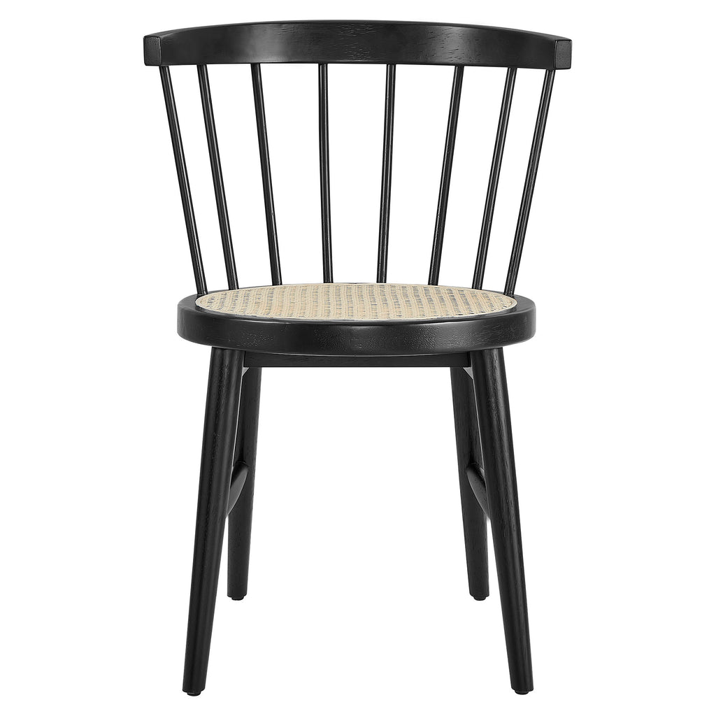 Lykke Curved Spindle Back Dining Chairs Set of 2 - Black