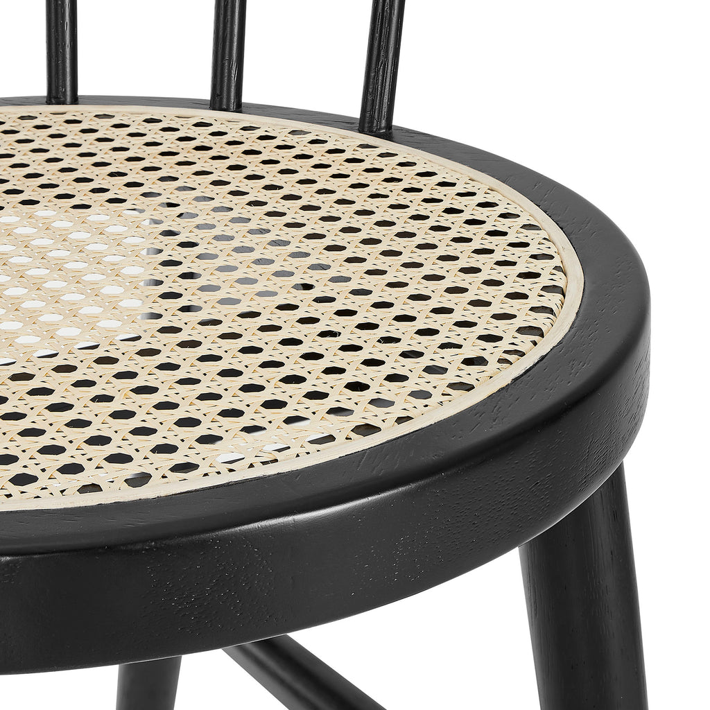 Lykke Curved Spindle Back Dining Chairs Set of 2 - Black