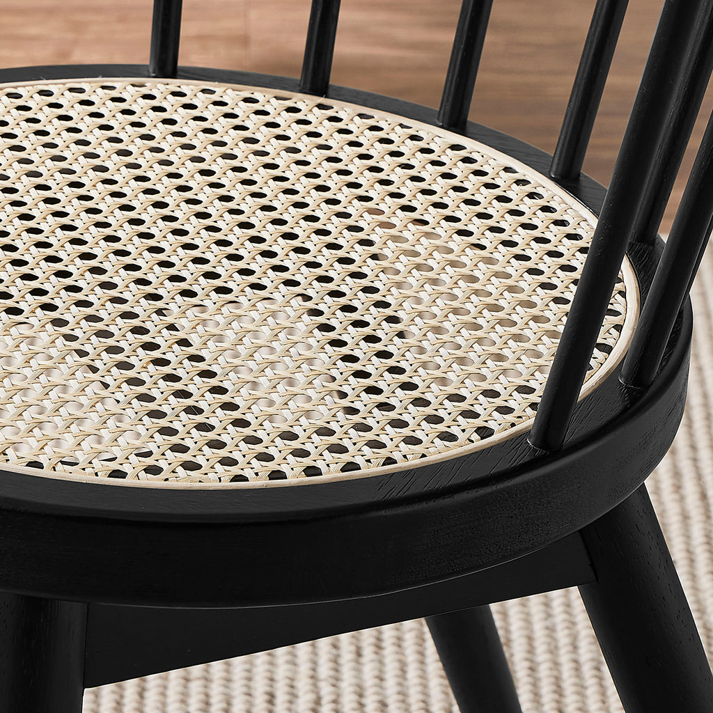 Lykke Curved Spindle Back Dining Chairs Set of 2 - Black