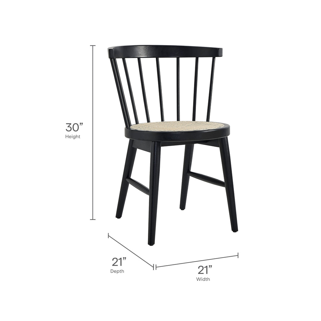 Lykke Curved Spindle Back Dining Chairs Set of 2 - Black