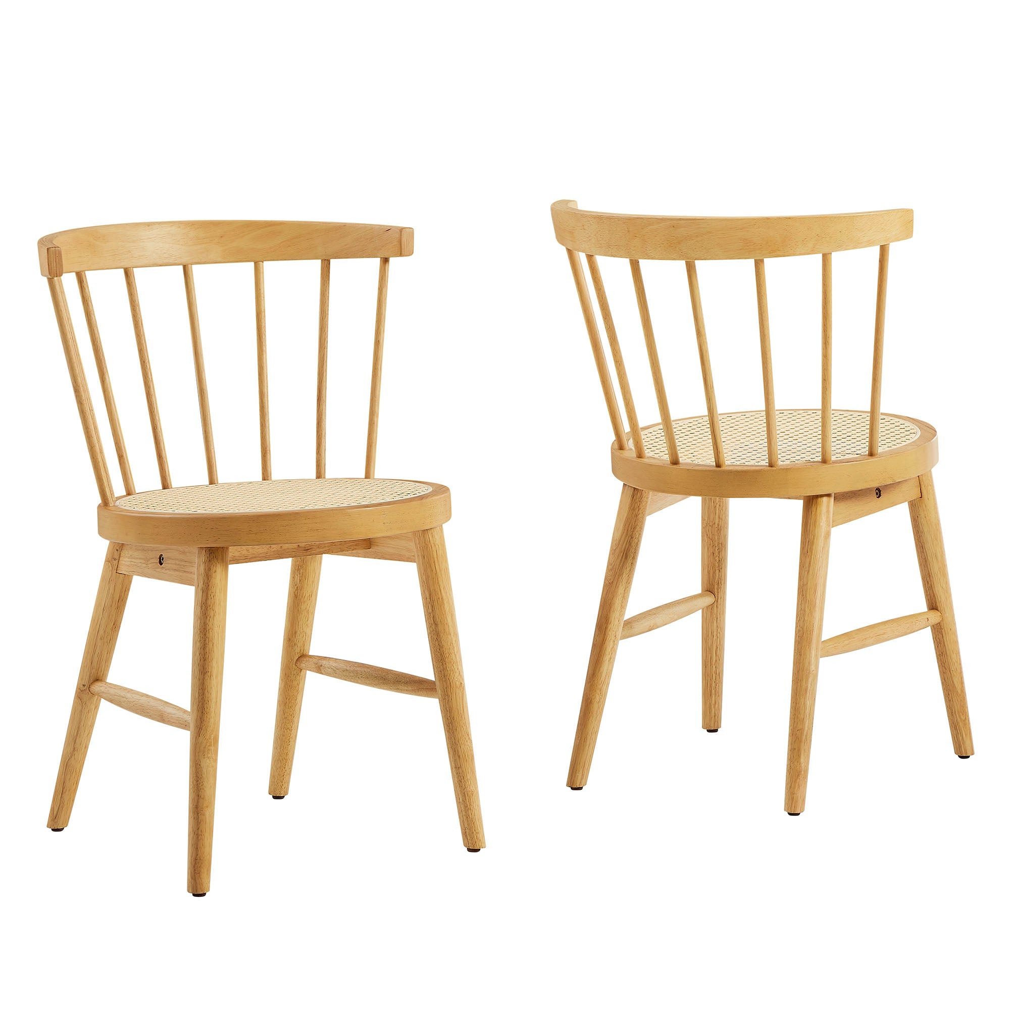 Lykke Curved Spindle Back Dining Chairs Set of 2 - Natural