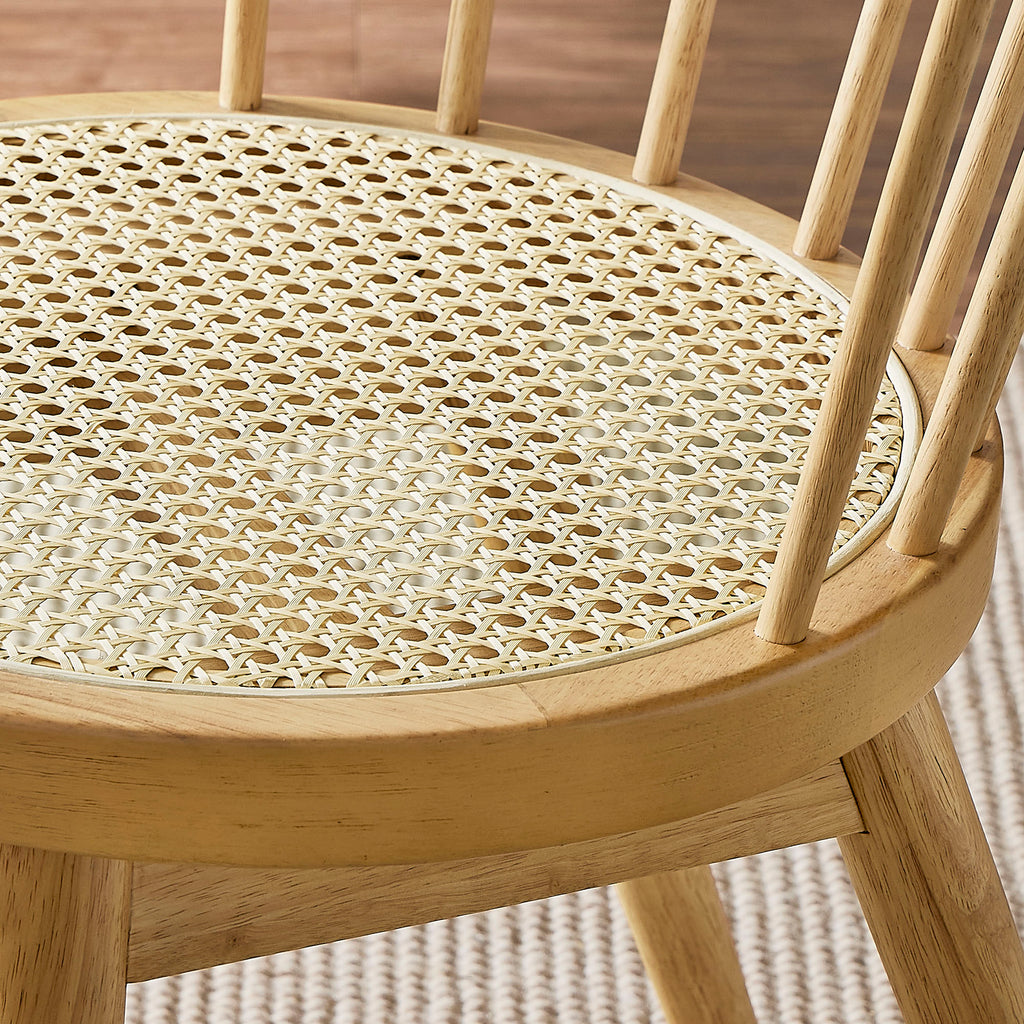 Lykke Curved Spindle Back Dining Chairs Set of 2 - Natural