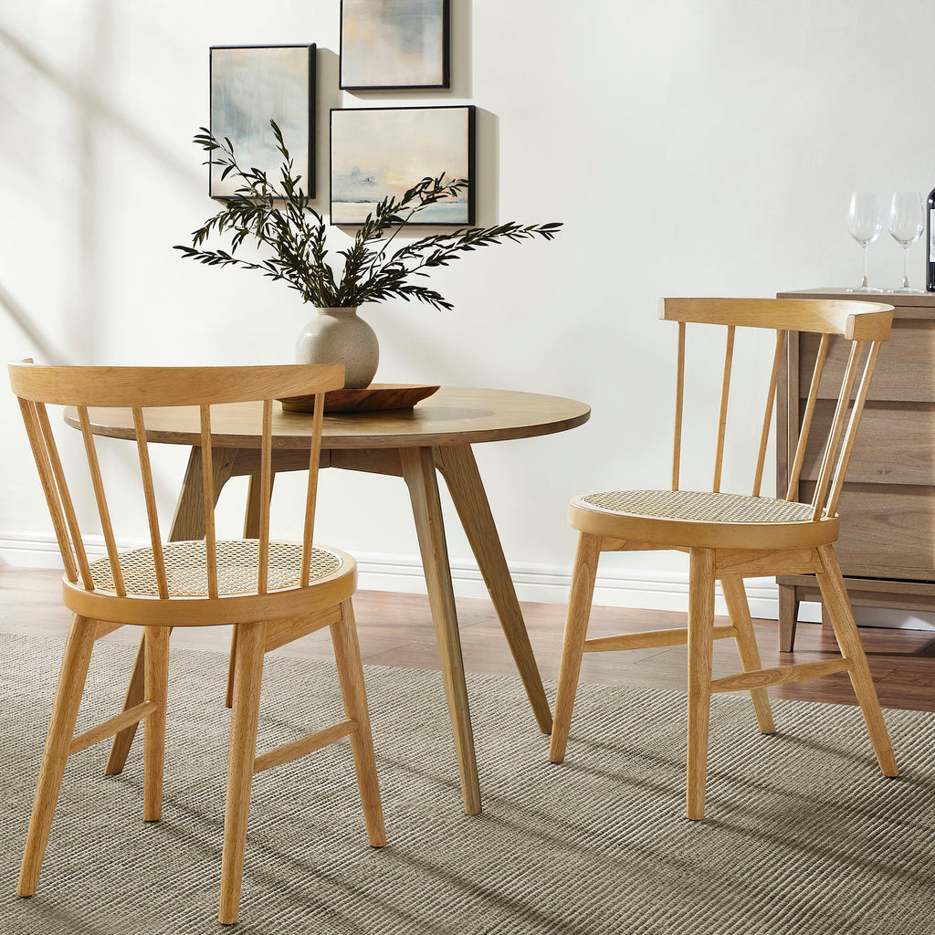 Lykke Curved Spindle Back Dining Chairs Set of 2 - Natural