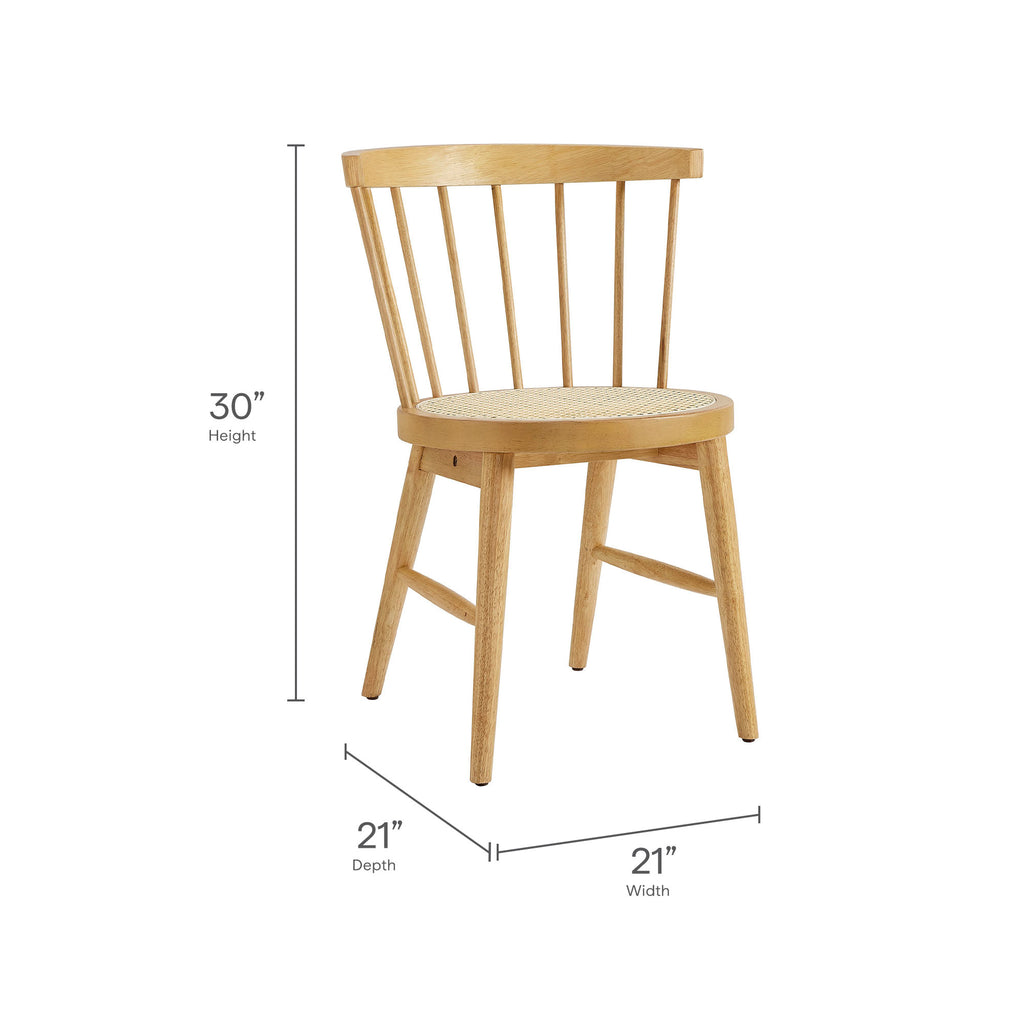 Lykke Curved Spindle Back Dining Chairs Set of 2 - Natural