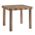 Oscar 36 Inch Square Checkered Dining Table - Walnut and Dark Walnut