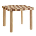 Oscar 36 Inch Square Checkered Dining Table - Oak and Walnut