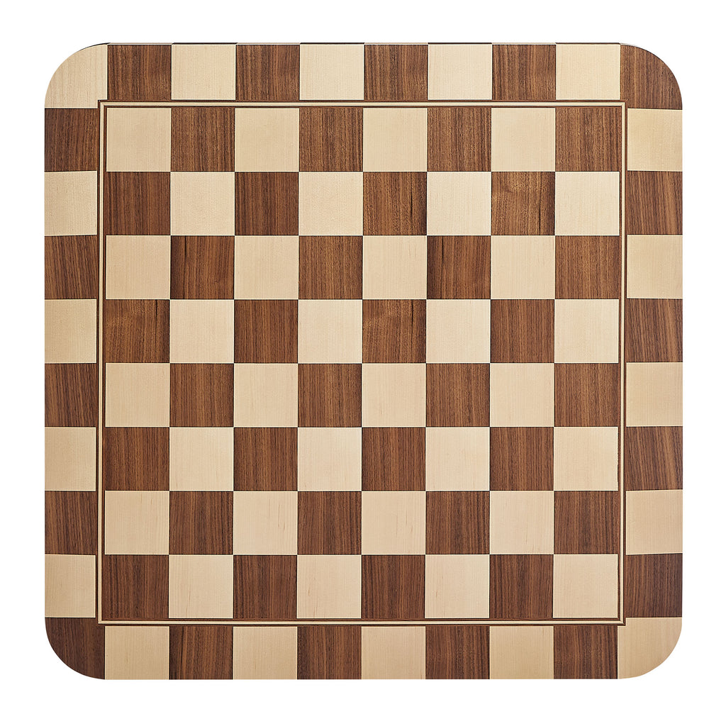 Oscar 36 Inch Square Checkered Dining Table - Oak and Walnut