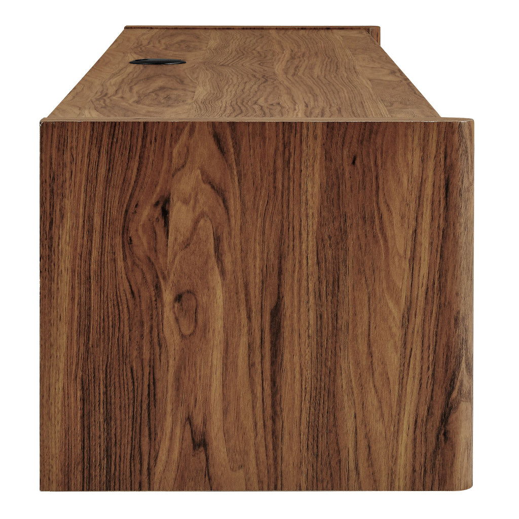Emric Wave 71" Wall-Mounted TV Cabinet - Walnut