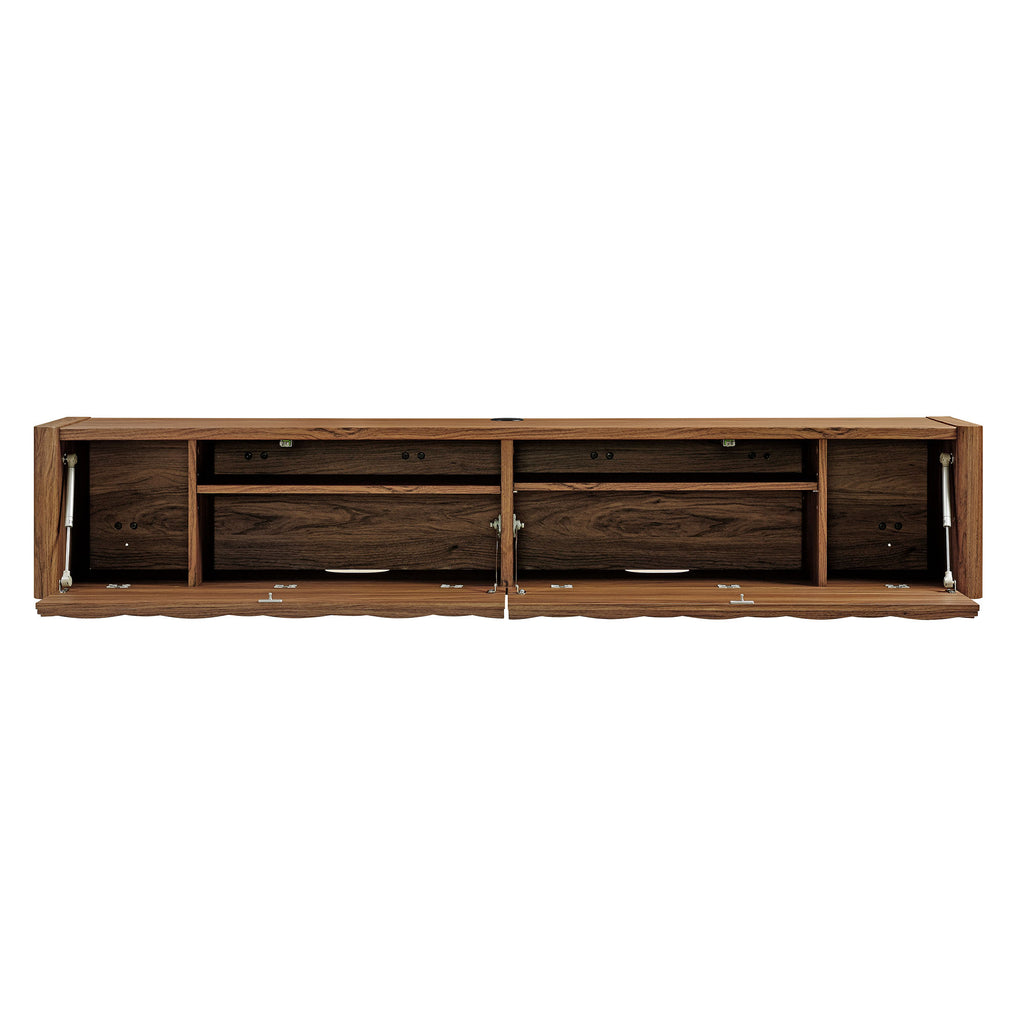 Emric Wave 71" Wall-Mounted TV Cabinet - Walnut