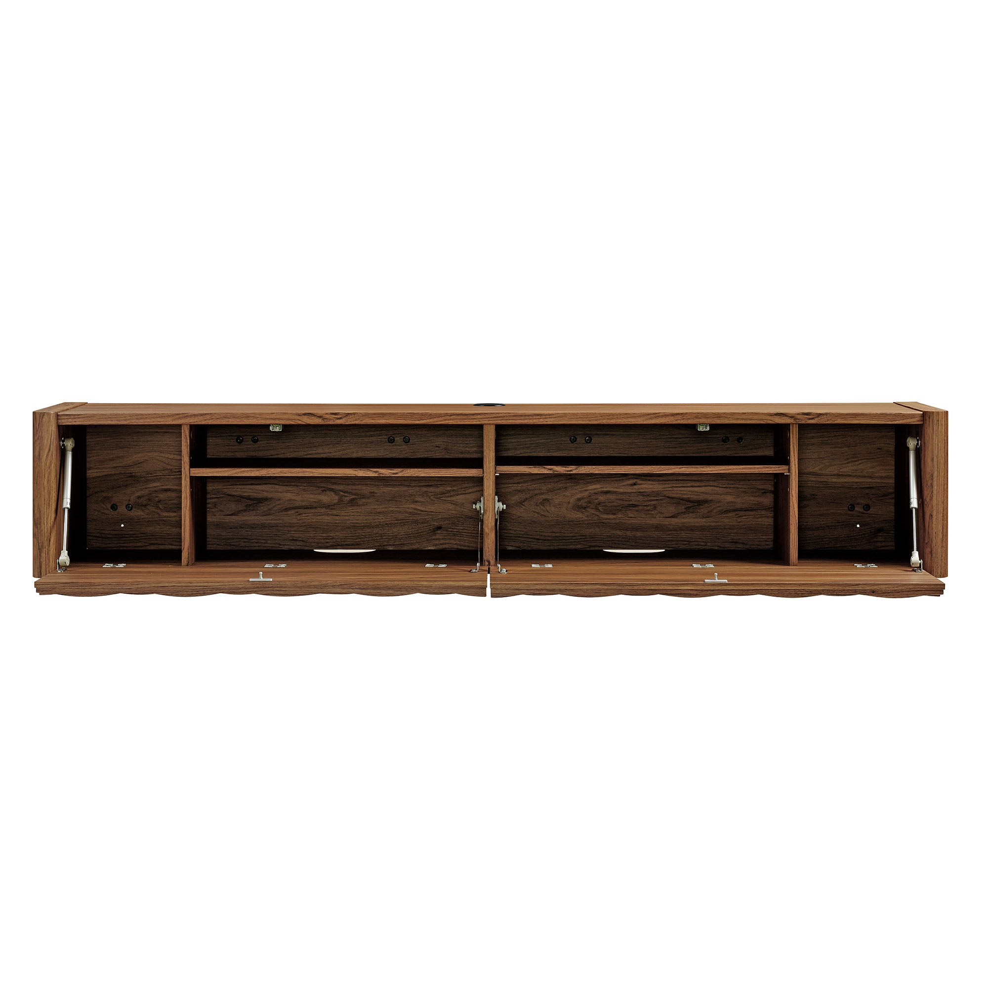 Emric Wave 71" Wall-Mounted TV Cabinet - Walnut
