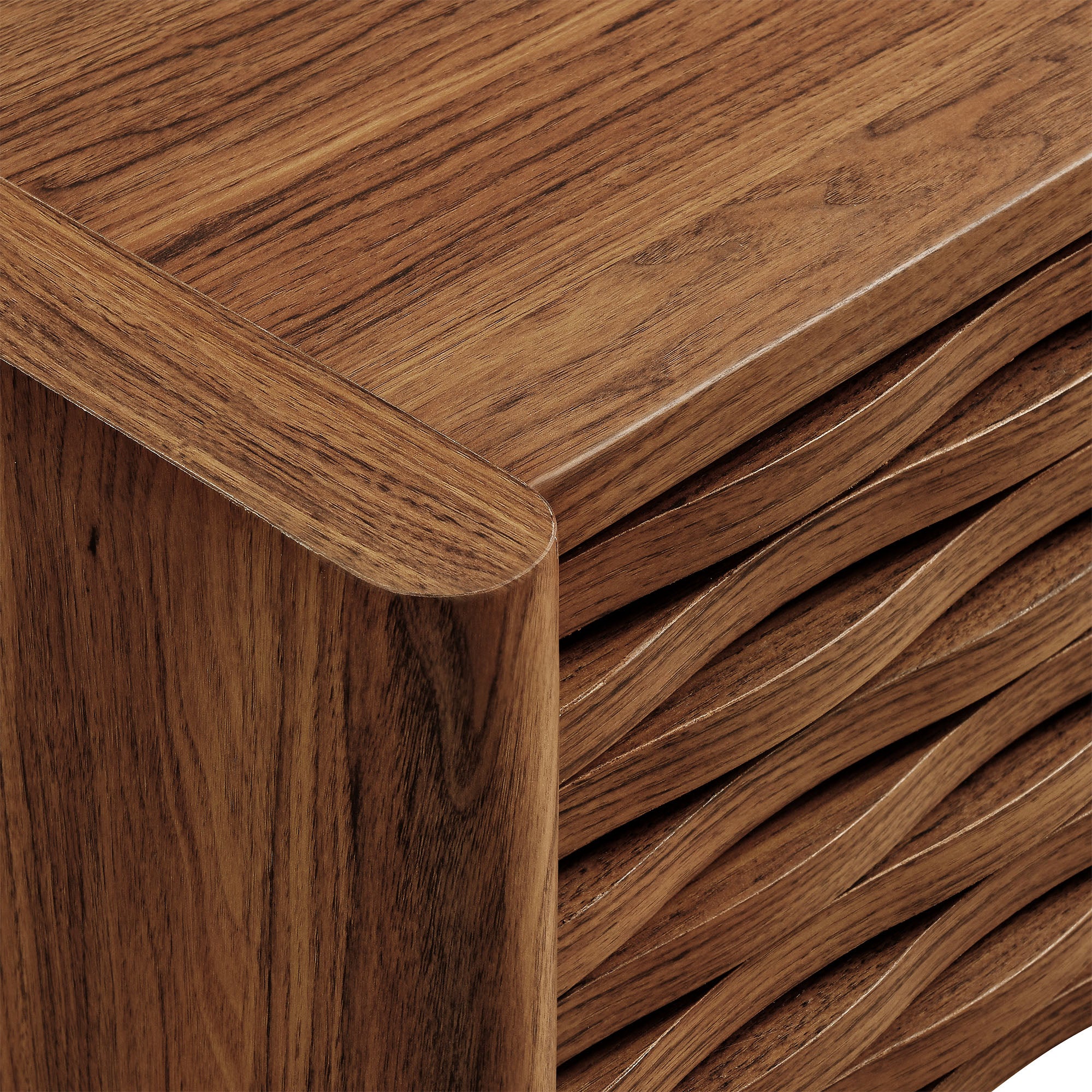 Emric Wave 71" Wall-Mounted TV Cabinet - Walnut