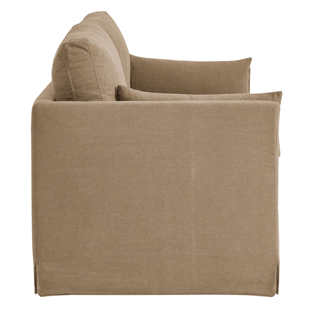 Wellfleet Slipcovered Linen-Blend Loveseat - Almond