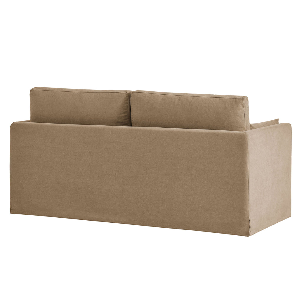 Wellfleet Slipcovered Linen-Blend Loveseat - Almond